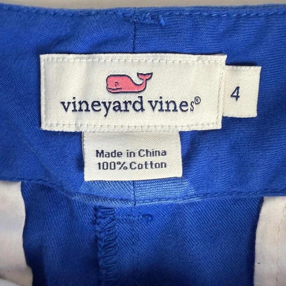 Vineyard Vines Womens Blue Striped Cotton Chino Shorts Size 4 Preppy Nautical